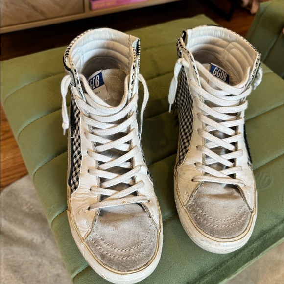 GOLDEN GOOSE SLIDE HIGH TOPS Gingham - Picture 5 of 9